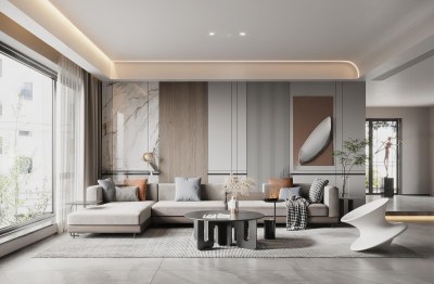 现代家居客厅3D模型下载